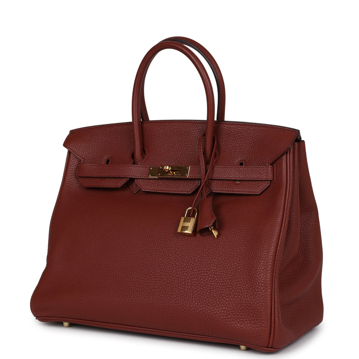 Pre-owned Hermes Birkin 35 Rouge H Togo Gold Hardware