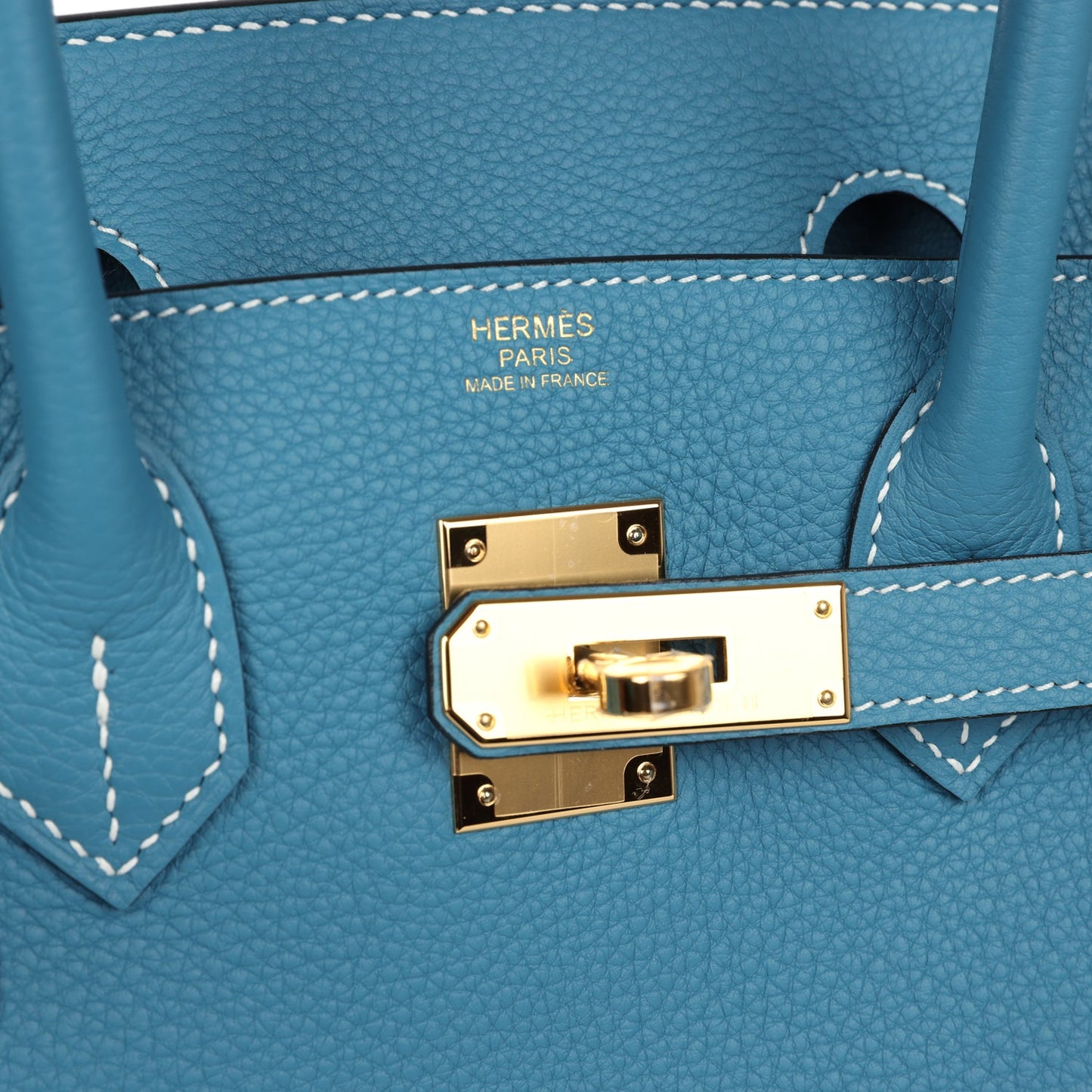 Hermes Birkin 30 Blue Jean Togo Gold Hardware
