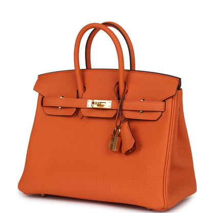 Hermes Birkin 25 Orange Togo Gold Hardware