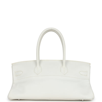 Pre-owned Hermes Shoulder Birkin 42 JPG White Clemence Palladium Hardware