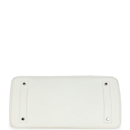 Pre-owned Hermes Shoulder Birkin 42 JPG White Clemence Palladium Hardware