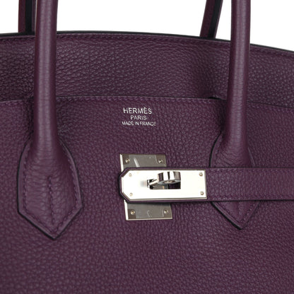 Pre-owned Hermes Birkin 35 Cassis Togo Palladium Hardware