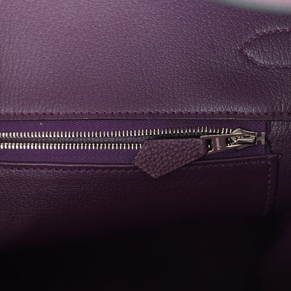 Pre-owned Hermes Birkin 35 Cassis Togo Palladium Hardware