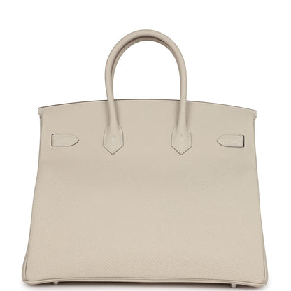 Hermes Birkin 35 Craie Togo Palladium Hardware