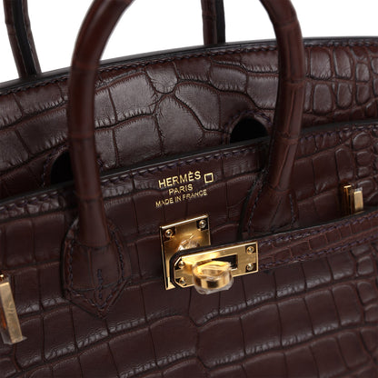 Hermes Birkin Sellier 20 Havane Matte Alligator Gold Hardware