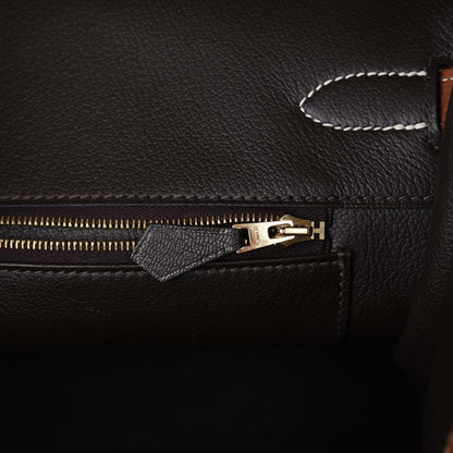 Pre-owned Hermes Special Order (HSS) Birkin 35 Gold and Macassar Togo Gold Hardware