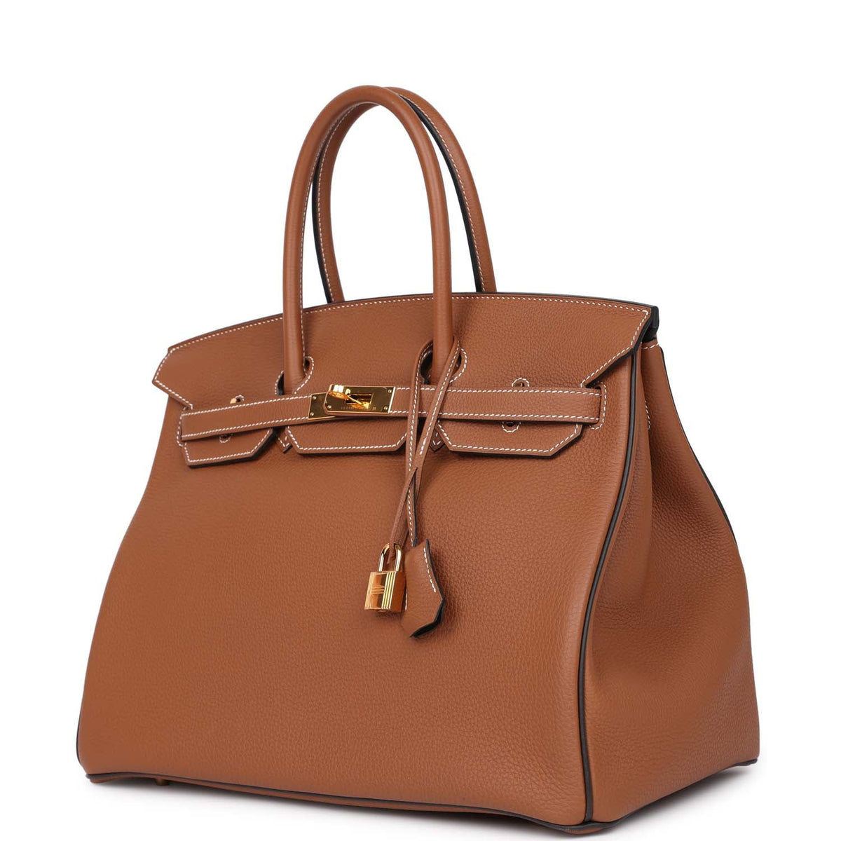 Pre-owned Hermes Special Order (HSS) Birkin 35 Gold and Macassar Togo Gold Hardware