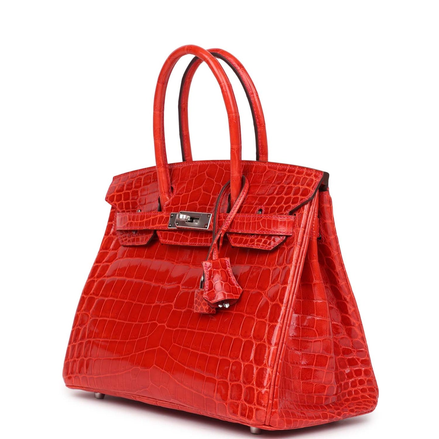 Hermes Birkin 30 Geranium Shiny Niloticus Crocodile Palladium Hardware