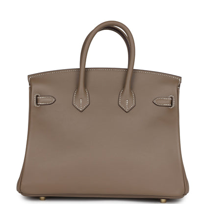 Hermes Birkin 25 Etoupe Swift Gold Hardware