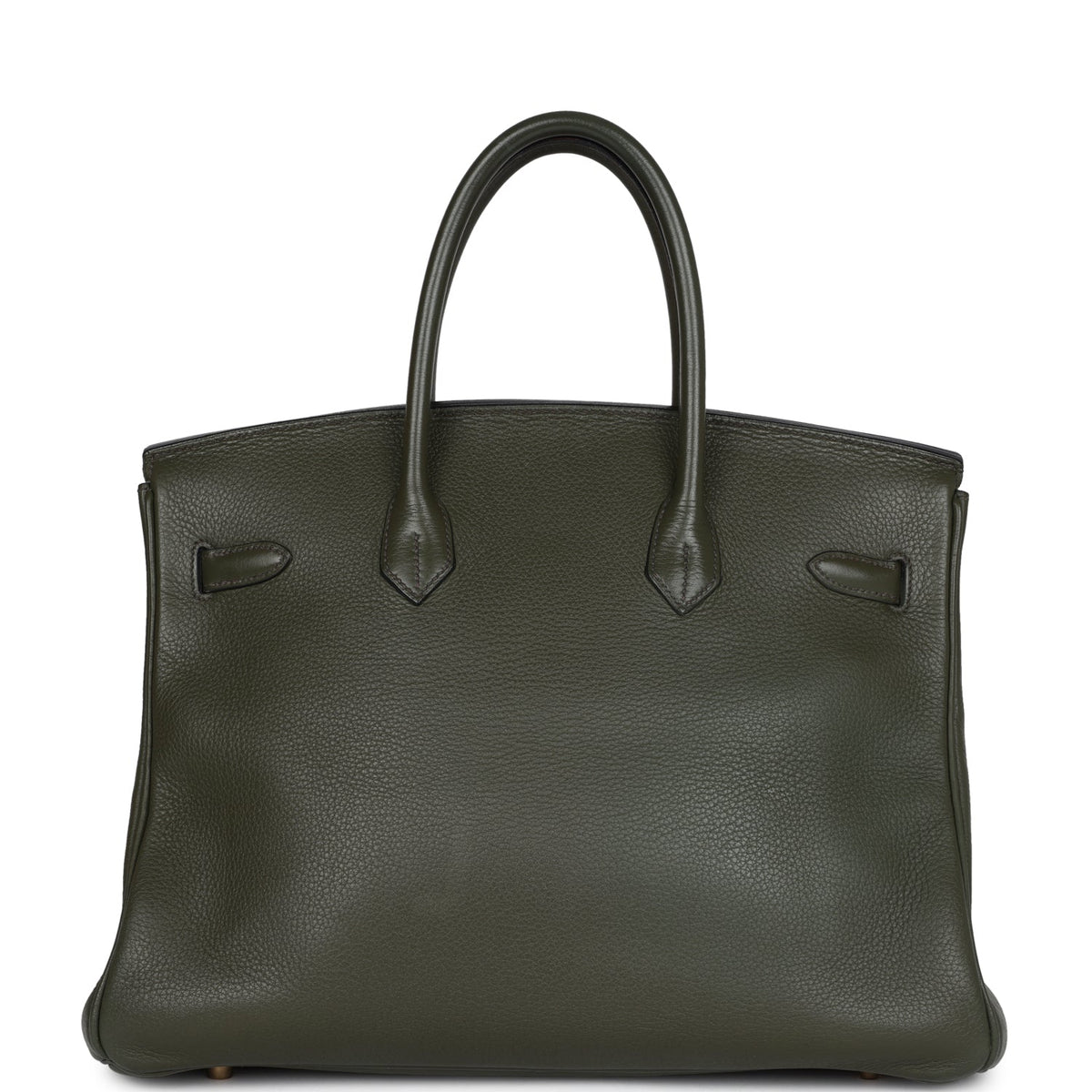 Vintage Hermes Birkin 35 Vert Olive Clemence Gold Hardware