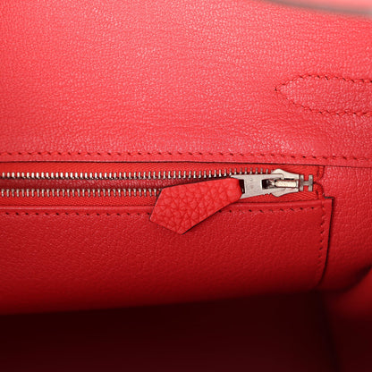 Hermes Birkin 30 Rouge Tomate Clemence Palladium Hardware