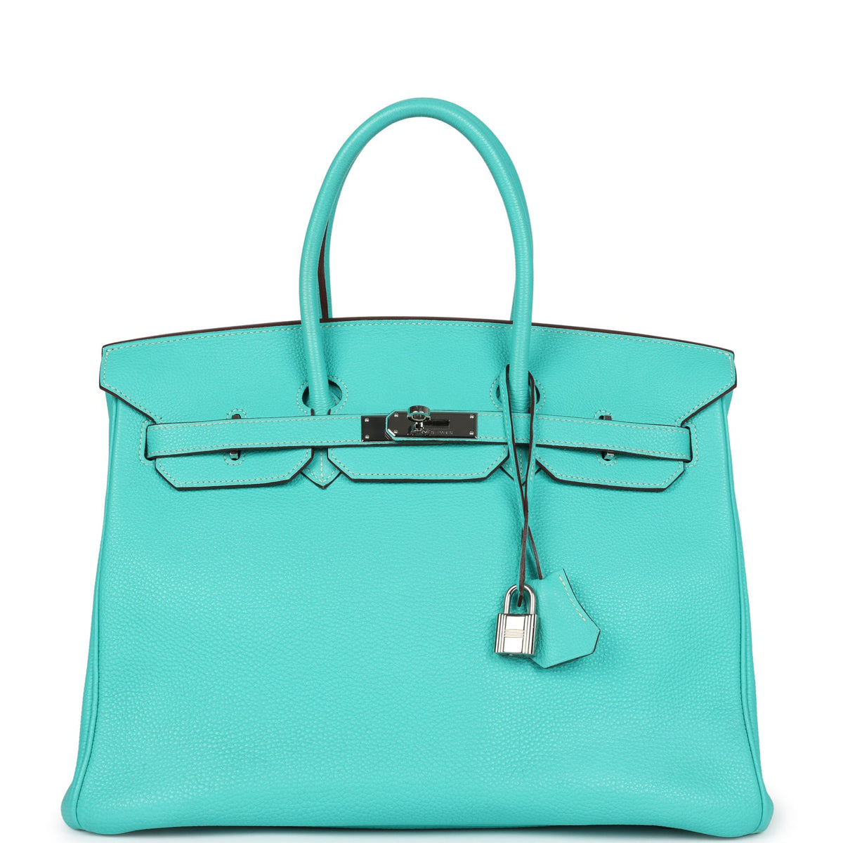Pre-owned Hermes Birkin 35 Lagon Togo Palladium Hardware