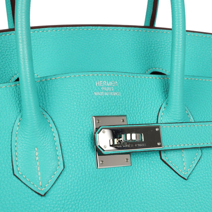 Pre-owned Hermes Birkin 35 Lagon Togo Palladium Hardware