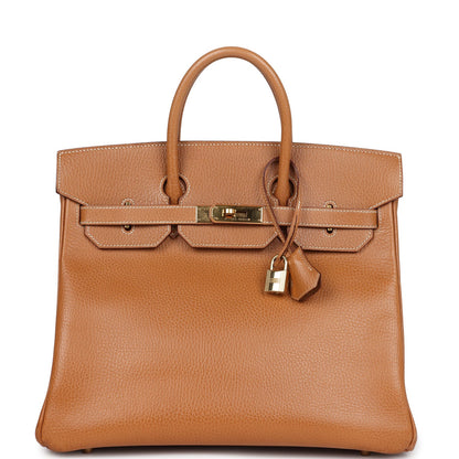 Vintage Hermes HAC Birkin 32 Naturel Ardennes Gold Hardware