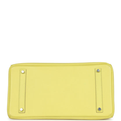 Pre-owned Hermes Birkin 35 Soufre Epsom Palladium Hardware