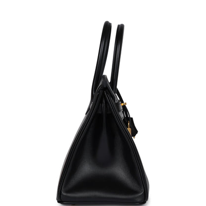 Hermes Birkin 30 Black Tadelakt Gold Hardware