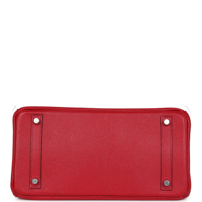 Pre-owned Hermes Special Order (HSS) Birkin 30 Rouge Casaque Verso Chevre Brushed Palladium Hardware