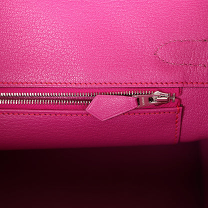 Pre-owned Hermes Special Order (HSS) Birkin 30 Rouge Casaque Verso Chevre Brushed Palladium Hardware
