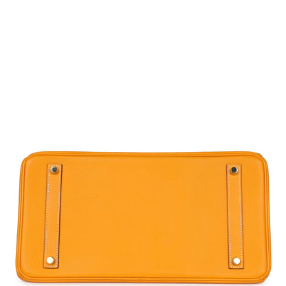 Pre-owned Hermes Birkin 35 Jaune D'or Candy Epsom Permabrass Hardware