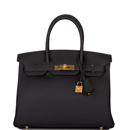 Hermes Birkin 30 Black Togo Gold Hardware