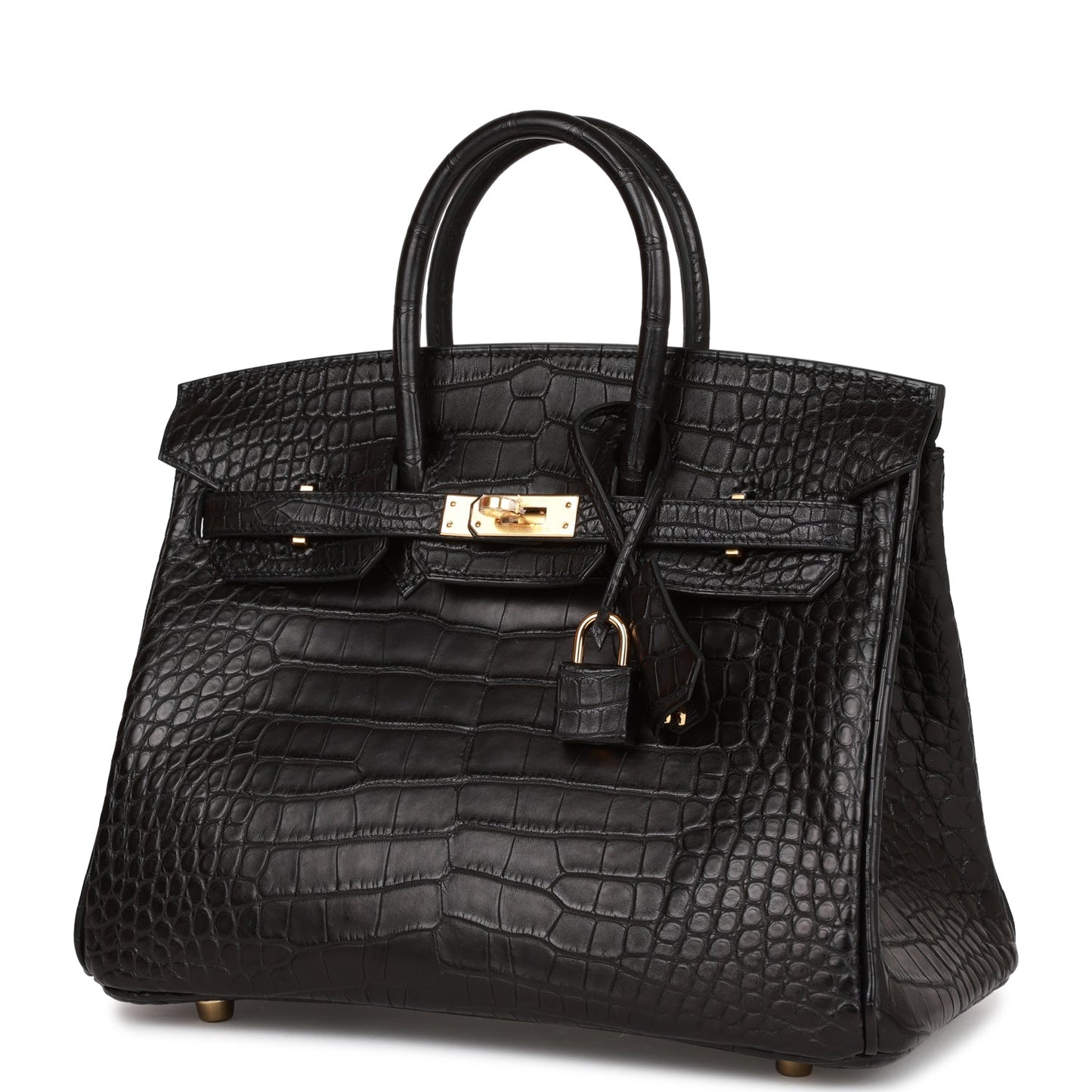Hermes Birkin 25 Black Matte Alligator Gold Hardware