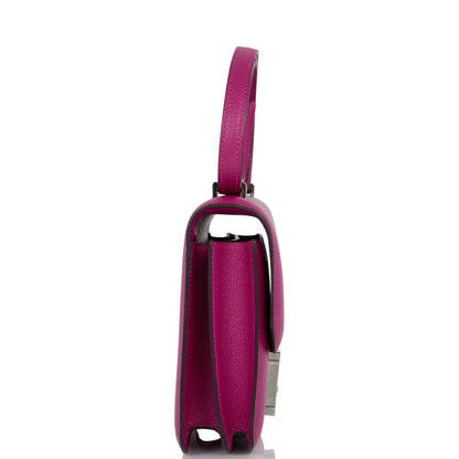 Hermes Constance 18 Rose Pourpre Evercolor Palladium Hardware