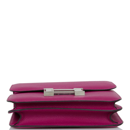 Hermes Constance 18 Rose Pourpre Evercolor Palladium Hardware