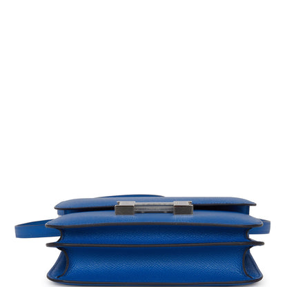 Hermes Constance 18 Bleu France Epsom Palladium Hardware