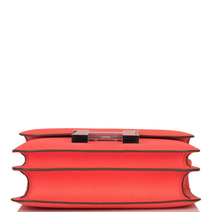 Hermes Constance 18 Rose Texas Epsom Palladium Hardware