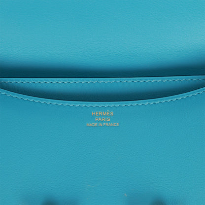 Hermes Constance 18 Bleu du Nord Swift Gold Hardware