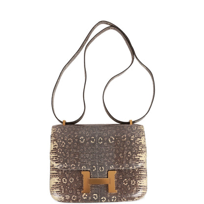 Hermes Mini Constance 18 Ombre Lizard Varanus Salvator Gold Hardware