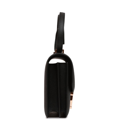Hermes Constance 18 Black Epsom Rose Gold Hardware