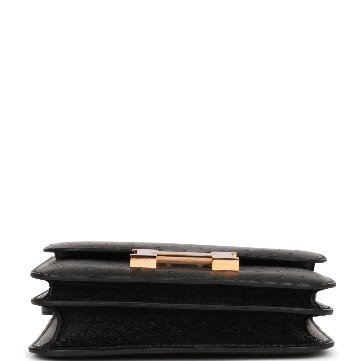 Hermes Constance 18 Black Ostrich Rose Gold Hardware