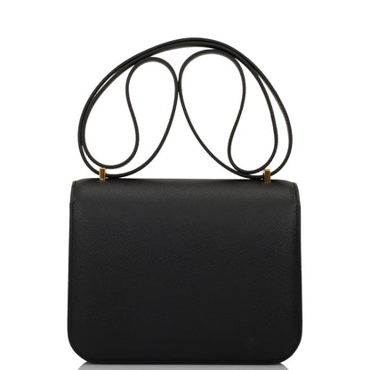 Hermes Constance 18 Black Epsom Gold Hardware