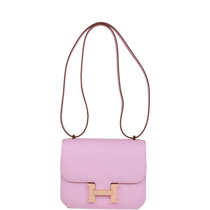Hermes Constance 18 Mauve Sylvestre Epsom Rose Gold Hardware