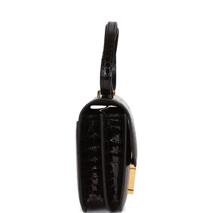 Hermes Constance 18 Black Shiny Alligator Gold Hardware