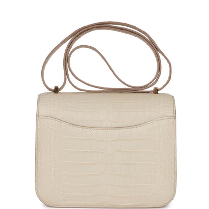 Hermes Constance 18 Beton Matte Alligator Mississippiensis Gold Hardware