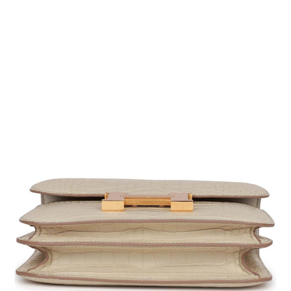 Hermes Constance 18 Beton Matte Alligator Mississippiensis Gold Hardware