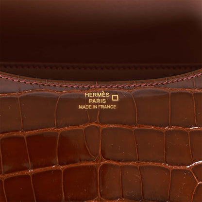 Hermes Constance 18 Miel Shiny Alligator Gold Hardware