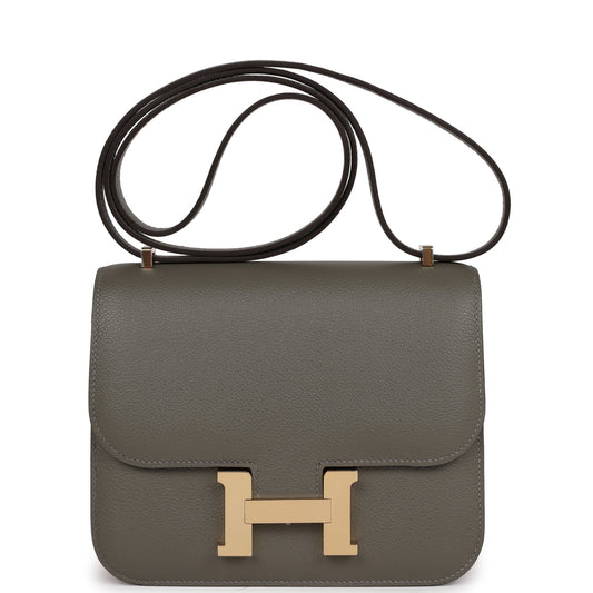 Hermes Constance 18 Gris Meyer Verso Evercolor Permabrass Hardware