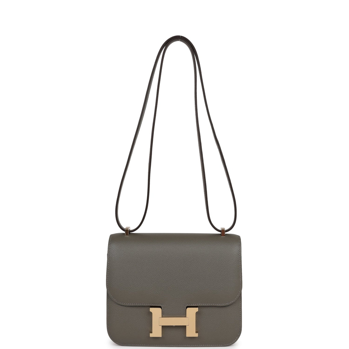 Hermes Constance 18 Gris Meyer Verso Evercolor Permabrass Hardware