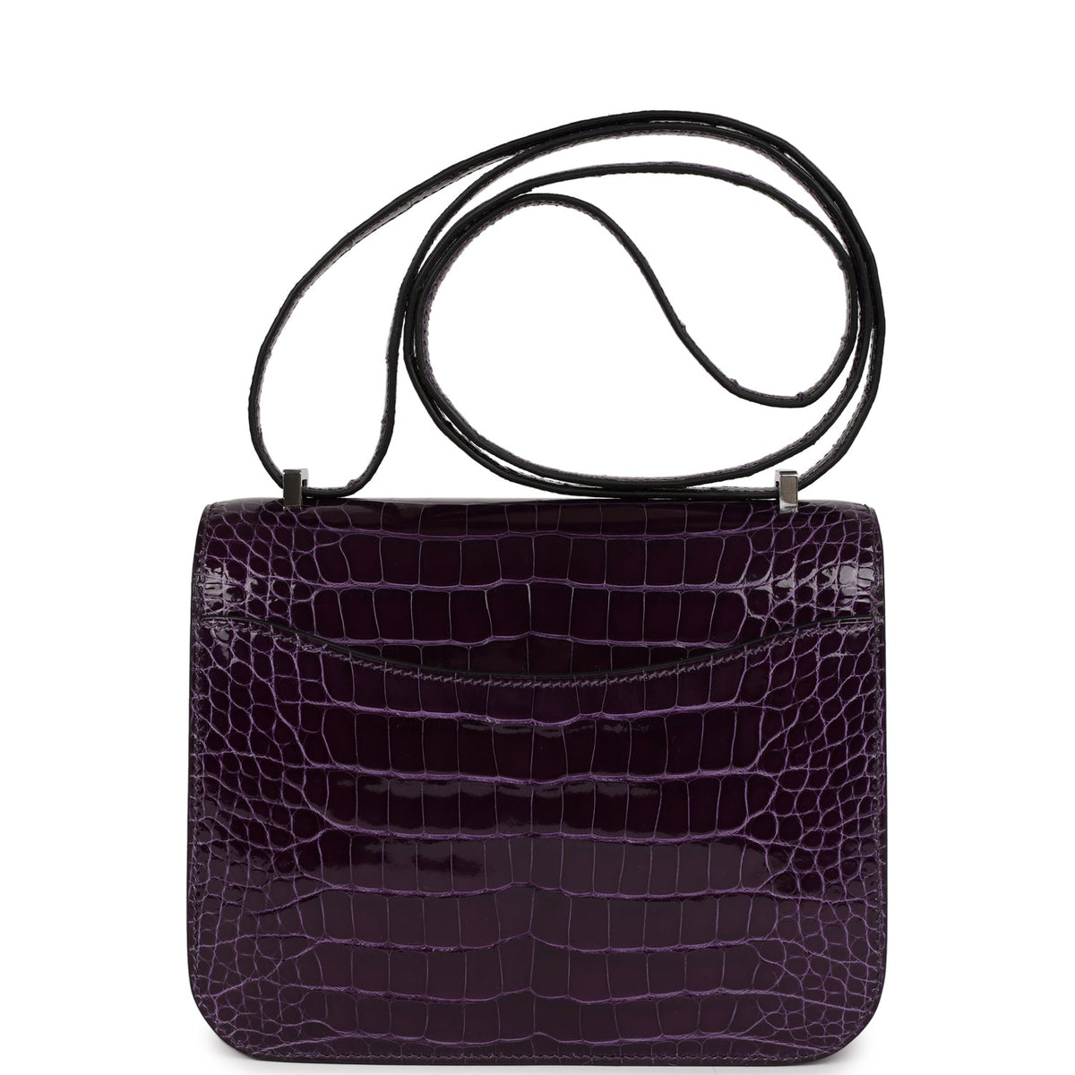 Hermes Constance 18 Amethyst Shiny Alligator Tigers Eye Quartz Palladium Hardware