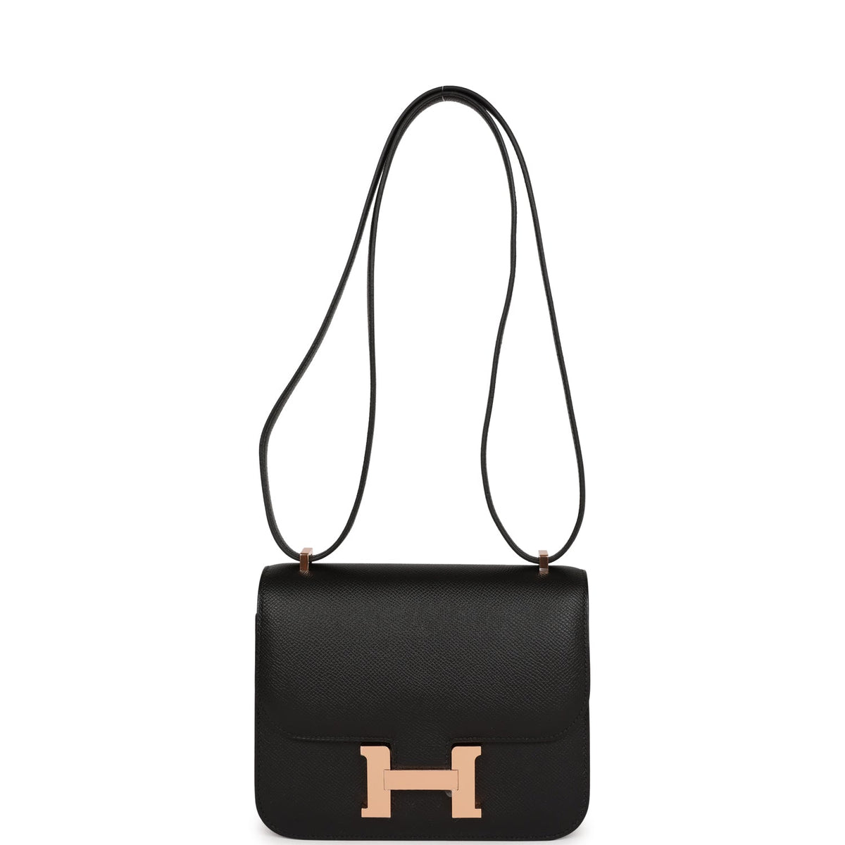 Hermes Constance 18 Black Epsom Rose Gold Hardware