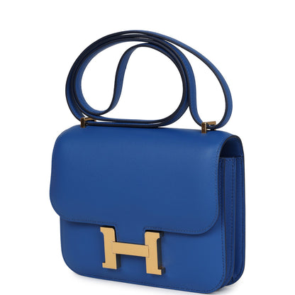 Hermes Constance 18 Bleu France Swift Gold Hardware