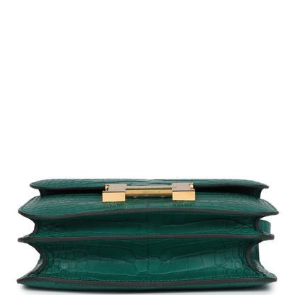 Hermes Constance 18 Malachite Matte Alligator Gold Hardware