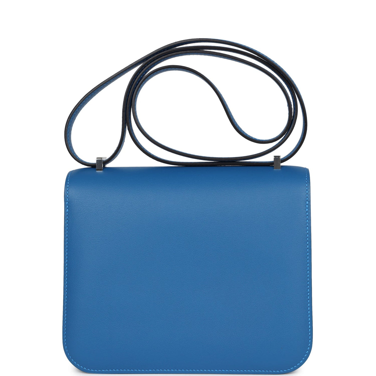Pre-owned Hermes Constance 18 Mykonos Verso Evercolor Palladium Hardware
