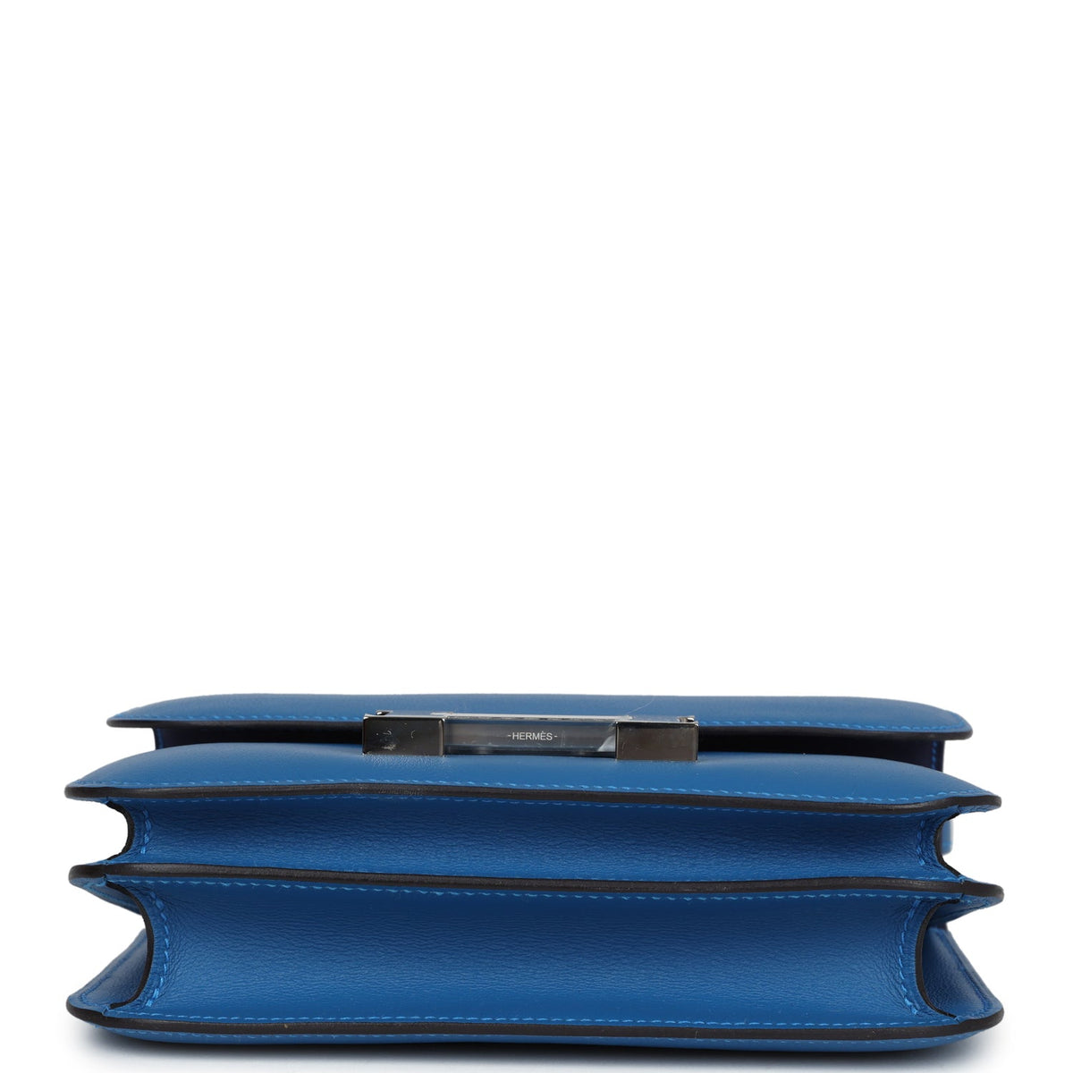 Pre-owned Hermes Constance 18 Mykonos Verso Evercolor Palladium Hardware