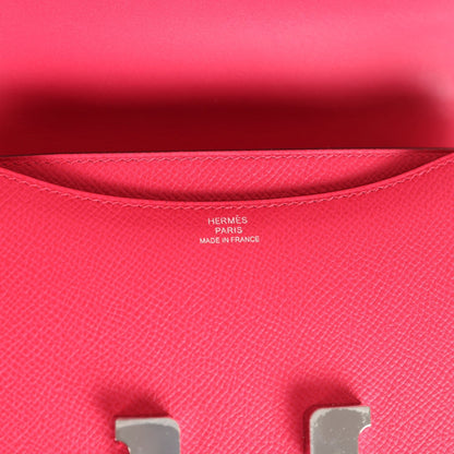 Hermes Constance 18 Rose Extreme Epsom Palladium Hardware
