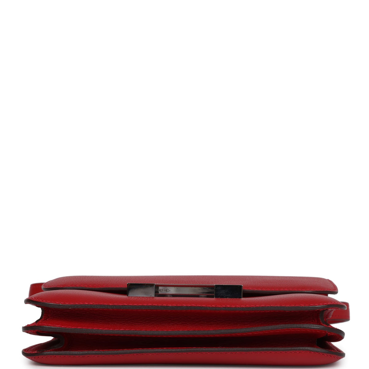 Pre-owned Hermes Constance 18 Rouge Casaque Evercolor Palladium Hardware