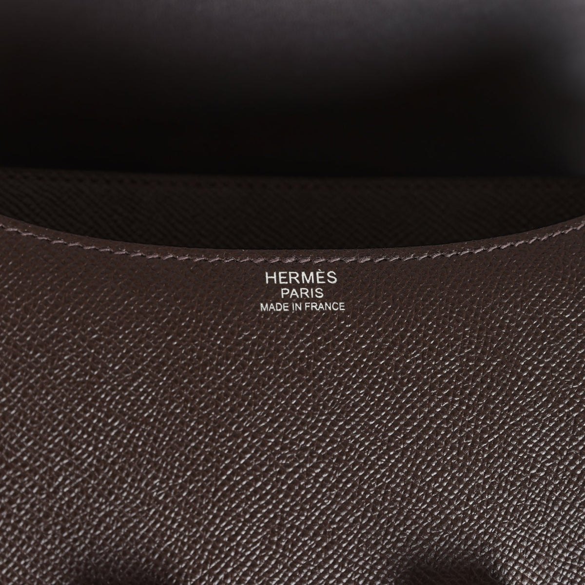 Hermes Constance 24 Chocolat Epsom Palladium Hardware